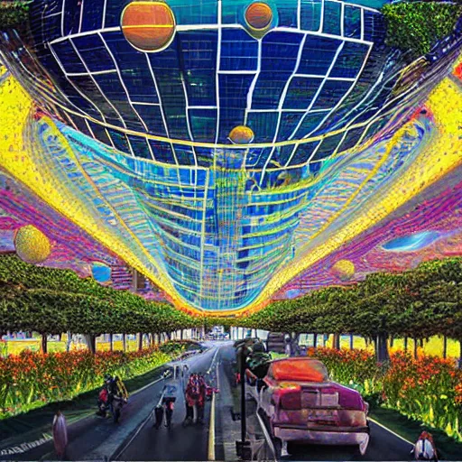 Image similar to solarpunk San Francisco painting by Vincent Callebaut