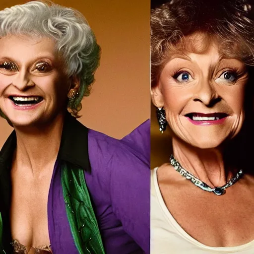 Image similar to hugh jackman as the characters in the golden girls TV show, 8K, highly detailed, photo realistic