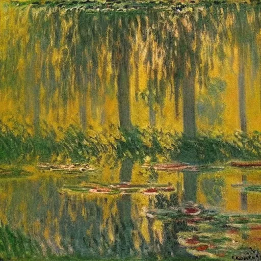 Prompt: A magical forest by Claude Monet