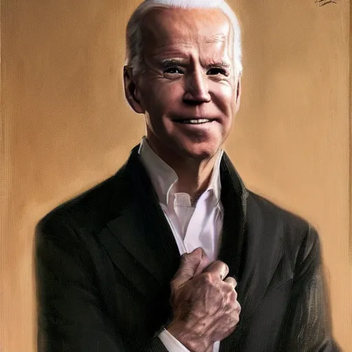 Image similar to detailed realistic cinematic wide shot of beautiful attractive joe biden synthwave man wearing black bath robe slim face symettrical face clean skin black eyes black robe smooth, sharp focus, ultra realistic, spring light, painting by gaston bussiere, craig mullins, j. c. leyendecker