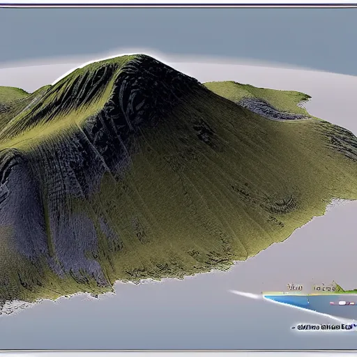 Prompt: contour map 3 d view of ben lawers