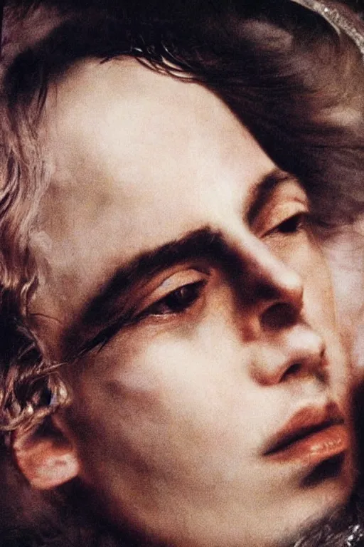 Image similar to hyperrealism close - up fashion portrait by roversi photo from the holy mountain by alejandro jodorowsky in style of francisco goya