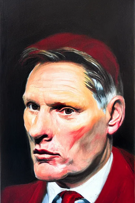 Image similar to keir starmer, portrait, painting, francis bacon