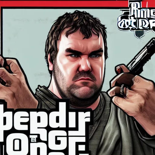 Image similar to hodor in gta v, cover art, good detail