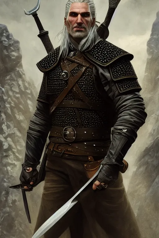 Prompt: photorealistic portrait photograph of geralt of rivia wearing a tuxedo, depth of field, soft focus, highly detailed, intricate, realistic, national geographic cover, soft glow, textured, artstation, concept art, sharp focus, illustration, art by artgerm and greg rutkowski and alphonse mucha