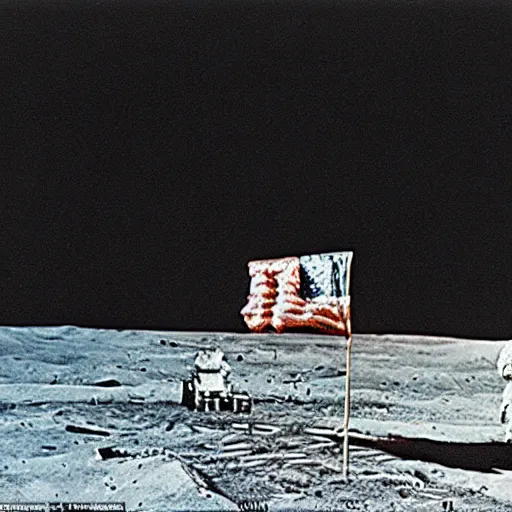 Prompt: The first photograph when the soviets won the moon race