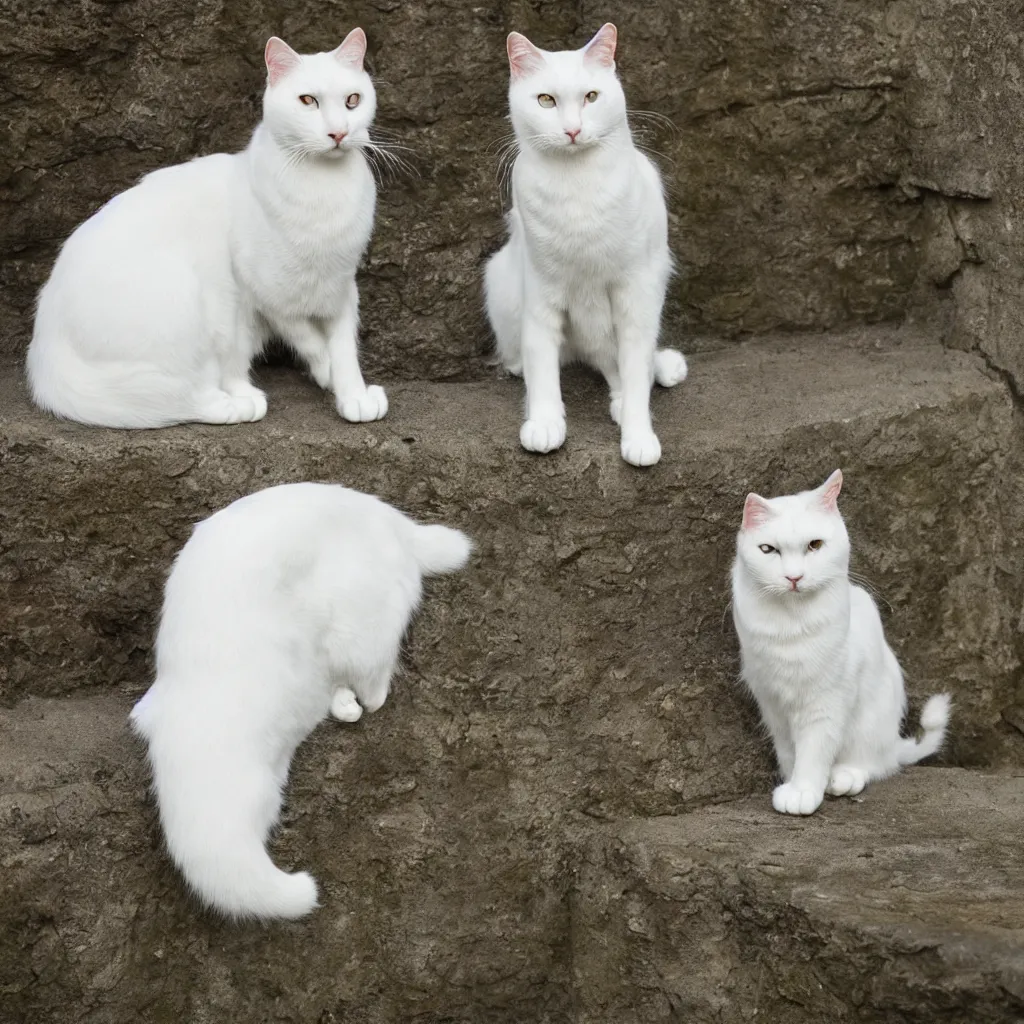 Image similar to a noble white cat, photography