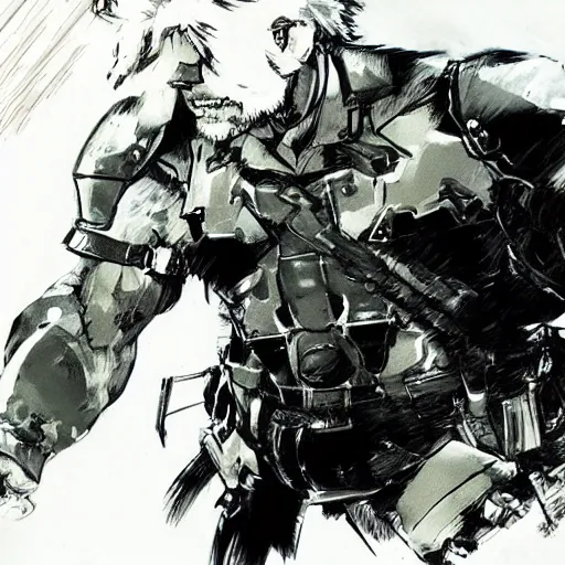 Prompt: hamster metal gear solid character oncept art by yoji shinkawa