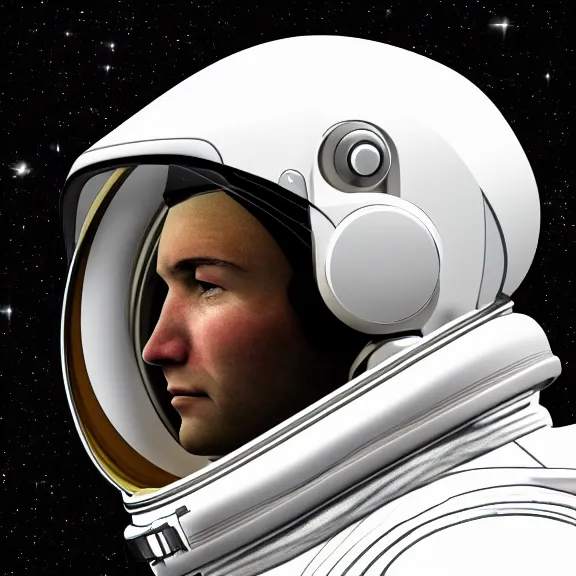 Prompt: portrait of an astronaut, left profile angle view