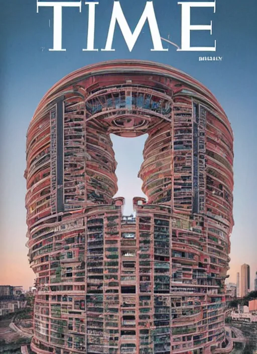 Prompt: TIME magazine cover, the coming AI singularity, by Ricardo Bofill