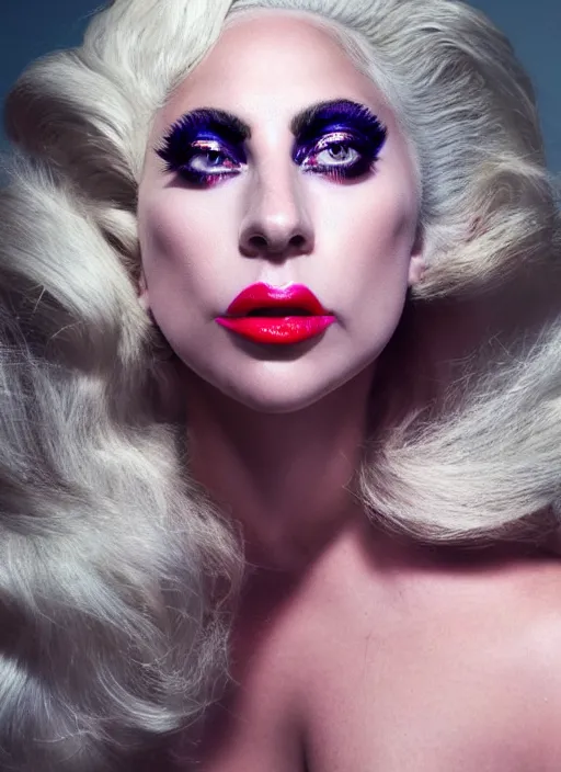 Image similar to lady gaga photoshoot by nick knight editorial studio lighting Highly realistic. High resolution. Highly detailed. Dramatic. 8k.4k.