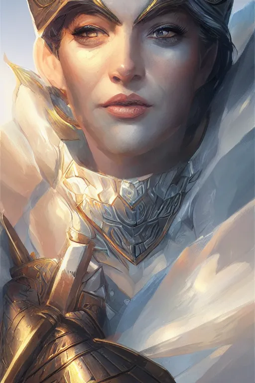 Image similar to amazon valkyrie athena, d & d, fantasy, portrait, highly detailed, headshot, digital painting, trending on artstation, concept art, sharp focus, illustration, art by artgerm and greg rutkowski and magali villeneuve