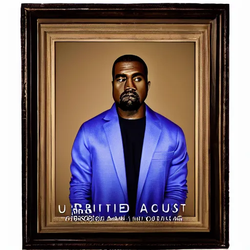 Prompt: official portrait of the United States president Kanye West, 2014. Photograph