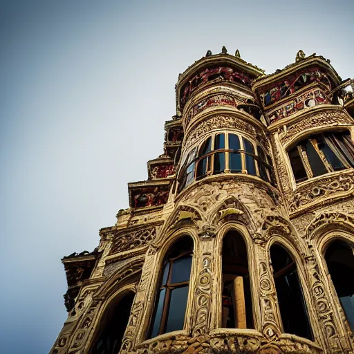 Image similar to !dream Ornate house inspired by roman and gothic architecture. Canon EF 28mm f/2.8 IS USM Wide Angle Lens .