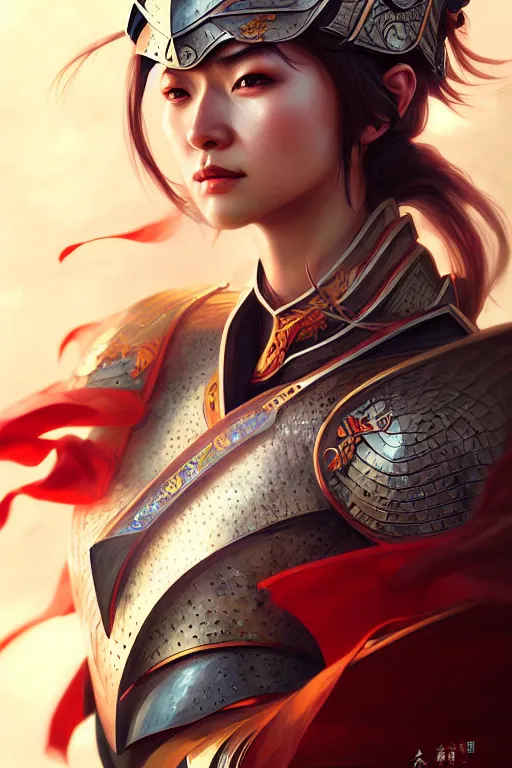 Image similar to portrait hero action pose of futuristic female knights of zodiac, chinese dragon concept art, d & d, highly detailed, digital painting, artstation, sharp focus, illustration, art by tan zi and ayanamikodon and alphonse mucha and wlop