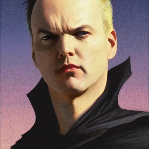 Prompt: Painting of Michael Keaton as Batman. Art by william adolphe bouguereau. During golden hour. Extremely detailed. Beautiful. 4K. Award winning.