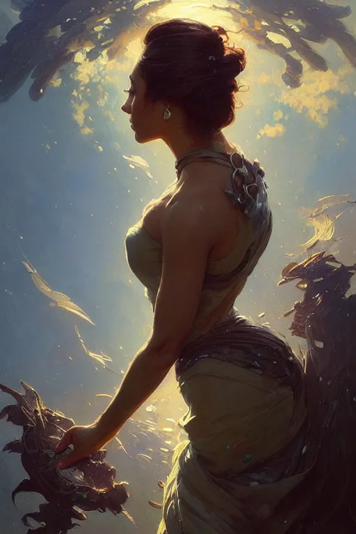 Image similar to 👩🏽‍🦳 profile picture by Greg Rutkowski, dynamic pose, intricate, futuristic, fantasy, elegant, by Stanley Artgerm Lau, greg rutkowski, thomas kindkade, alphonse mucha, loish, norman Rockwell,