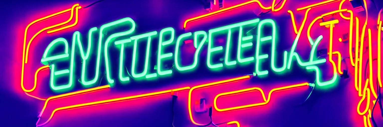 Image similar to beautiful photography of a neon light tube signage that reads cyber beauty, cyber neon lighting, futurism, depth of field, high detail, hyper photo realistic, digital photography, artstation, pinterest, octane render 4 k, ray tracing,