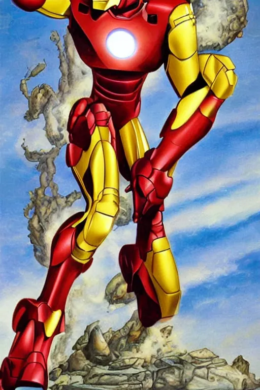 Prompt: Iron Man, art by Don Bluth