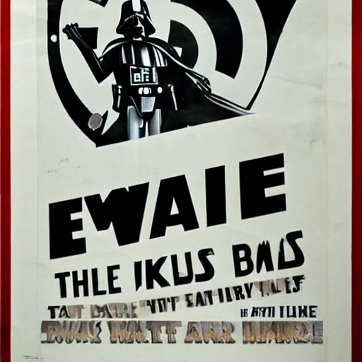 Image similar to propaganda poster to join the Empire, star wars poster
