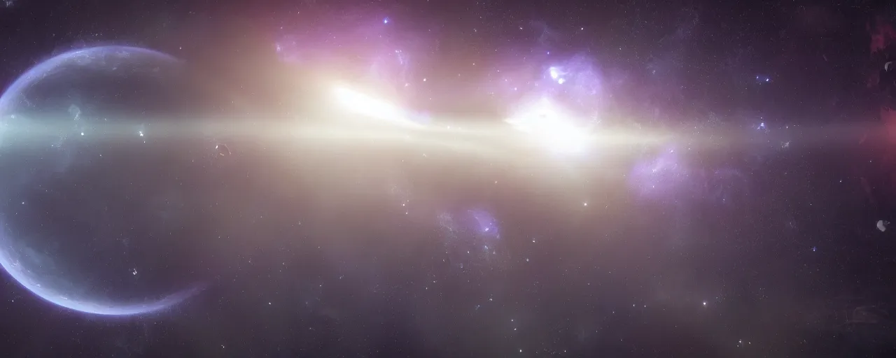 Image similar to cinematic render of atmospheric deep space, volumetric lighting, cathrin machin