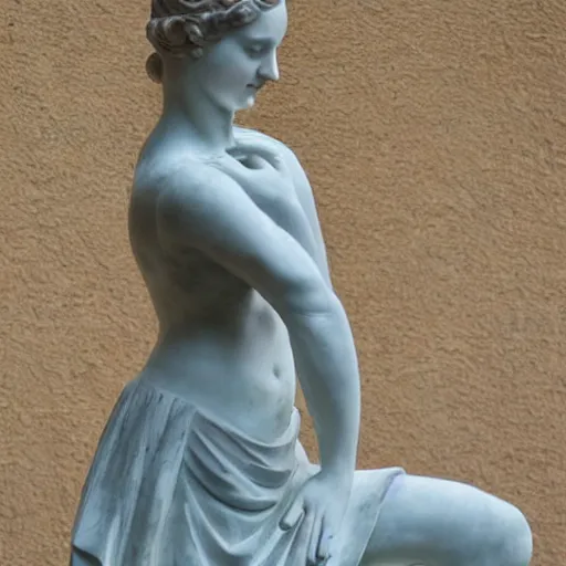 Image similar to a marble statue of a woman dancing,