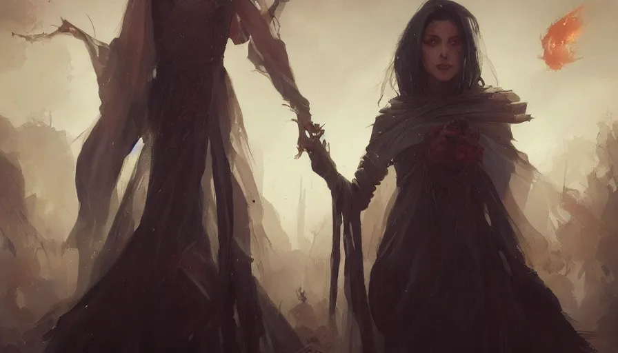 Image similar to A beautiful painting of Mia Sara as a necromancer by greg rutkowski and Kalin Popov , Trending on artstation HD.