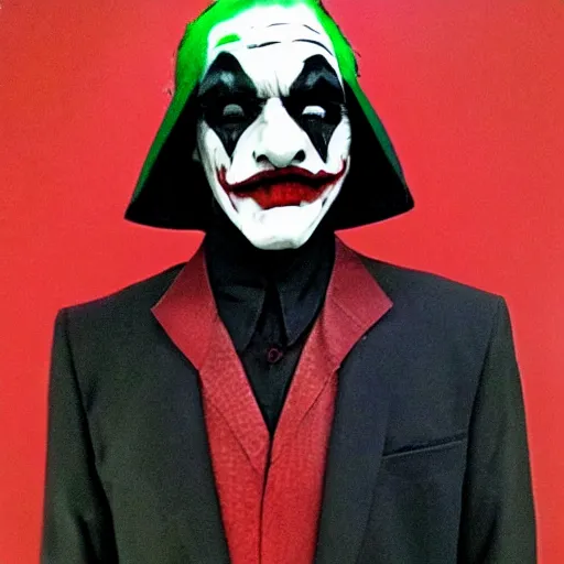 Prompt: Darth Joker with a Joker theme to his costume