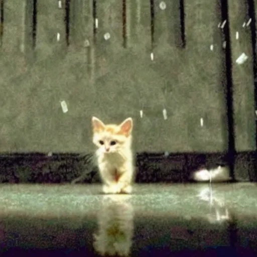 Image similar to A kitten in the matrix movie, cinematic, still from the Matrix