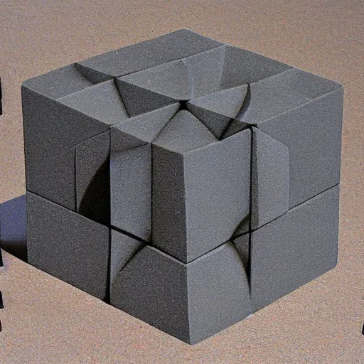 Prompt: Hypercube Expressed in Hilbert Space - The sculpture
