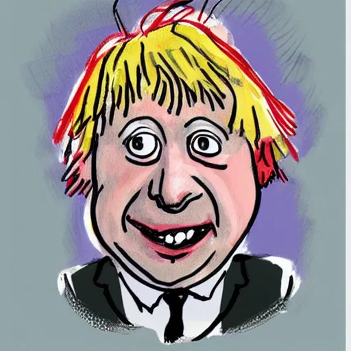 Image similar to Boris Johnson drawn by Quentin Blake