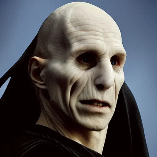 Prompt: Actor Ian Hart as Voldemort