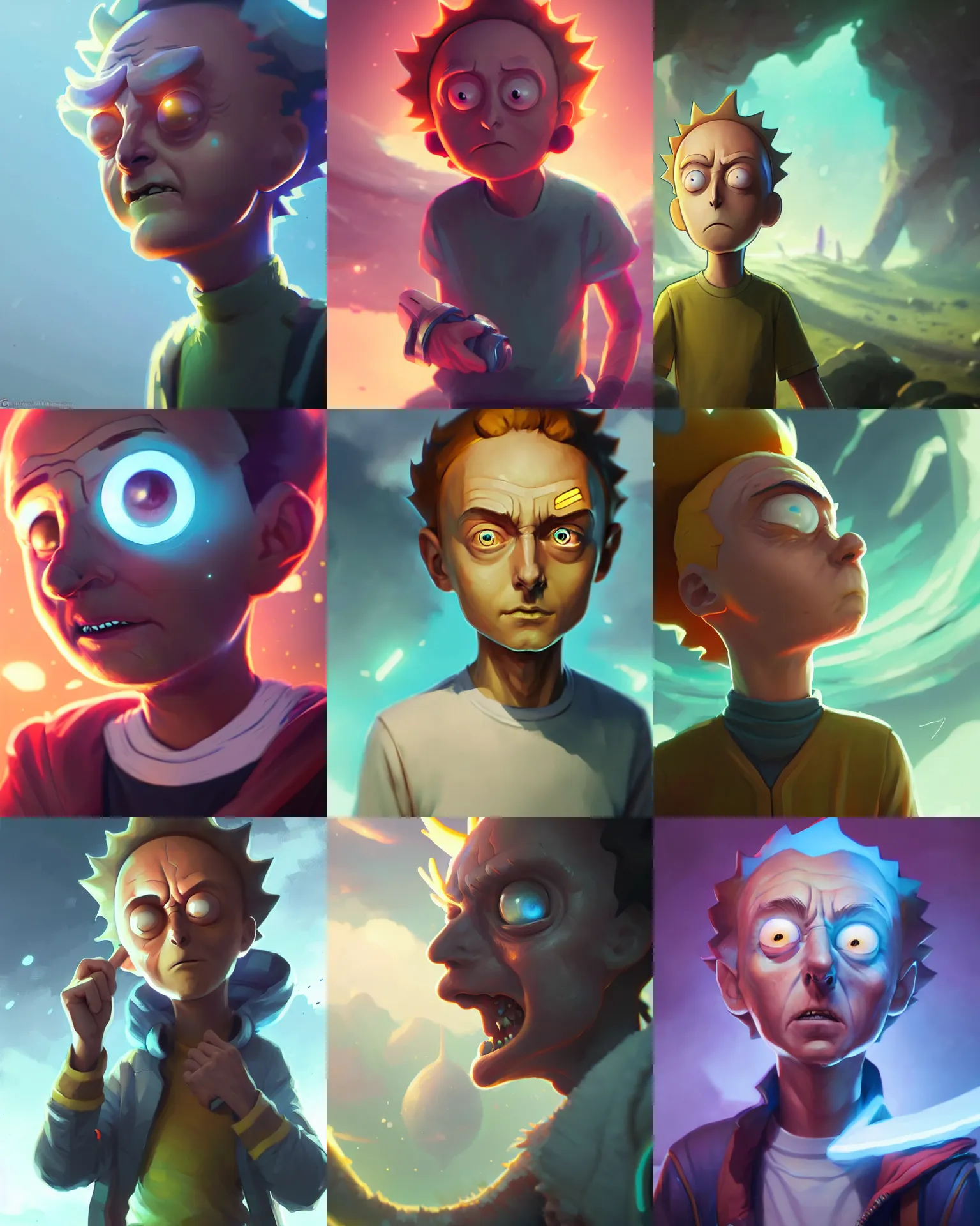 Prompt: Morty from Rick and Morty, medium shot close up, details, sharp focus, illustration, by Jordan Grimmer and greg rutkowski, Trending artstation, digital Art