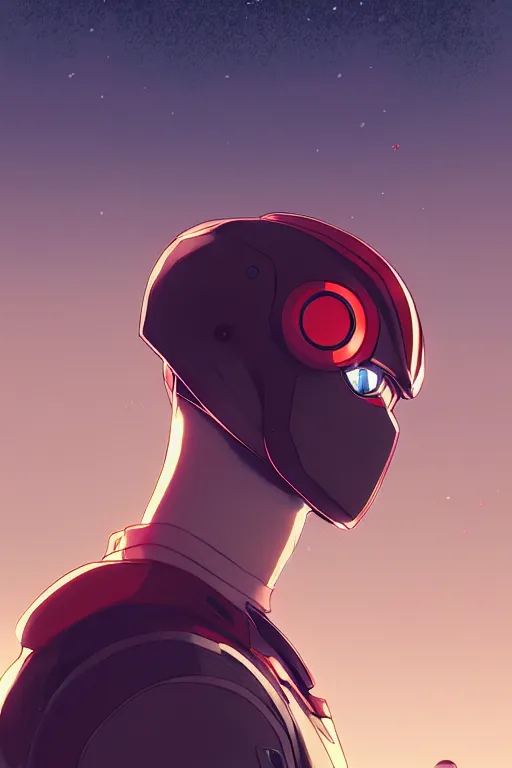 Image similar to portrait of a kamen rider rx by ilya kuvshinov, cloudy sky background lush landscape ln illustration concept art anime key visual trending pixiv by victo ngai fanbox by greg rutkowski makoto shinkai takashi takeuchi studio ghibli