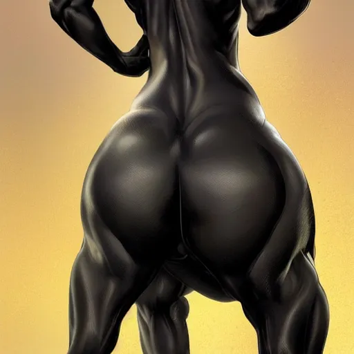Prompt: an enormously muscular black - coated anthro horse at a research facility wearing skintight bodysuit highly detailed, digital painting, artstation, concept art, illustration, art by artgerm, greg rutkowski, wlop