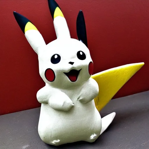 Image similar to Pikachu Sculpture made out of pottery