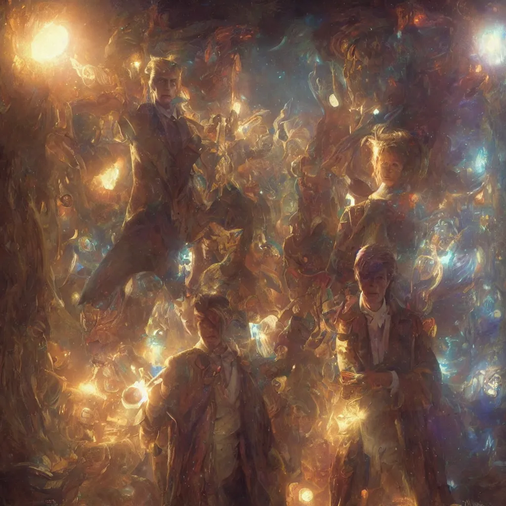 Prompt: david bowie as doctor who, radiant light, caustics, heroic, bright iridescent light, by gaston bussiere, bayard wu, greg rutkowski, maxim verehin bloom dramatic lighting