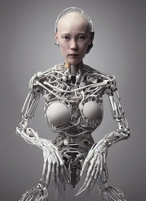 Prompt: we aren't convolutional neural networks but are we recurrent neural networks, this is how we learn, organic humanoid robots made of porcelain, photorealistic by michael komarck, greg rutkowski, victo ngai, artgerm, willem claesz heda and j. dickenson