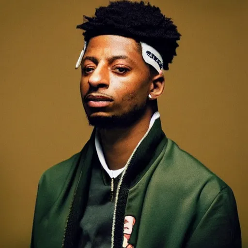 Image similar to “ never seen before hieroglyphics portrait of 2 1 savage, ultra 4 k resolution, recruiting for durag activities ”