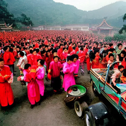 Image similar to Chinese new year gathering in a small village near Hangzhou in the early 2000s