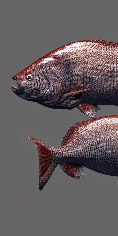 Prompt: antropomorphic muscular mutant fish. TNMT style. octane render