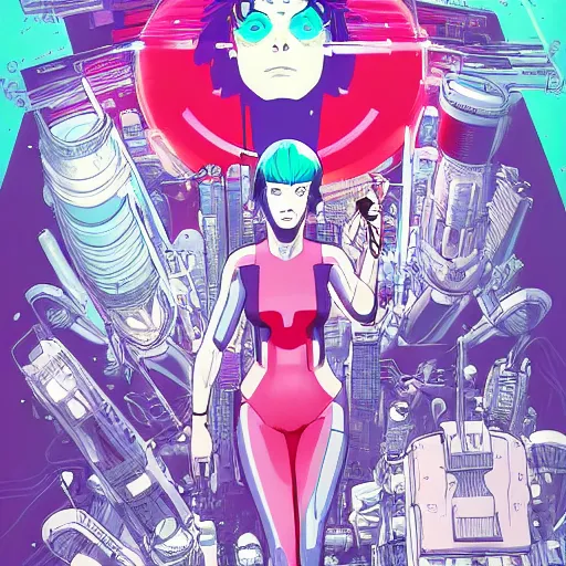 Prompt: ghost in the shell by josan gonzales