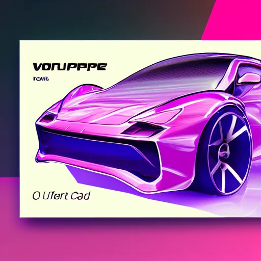 Image similar to vaporwave car concept, ui card