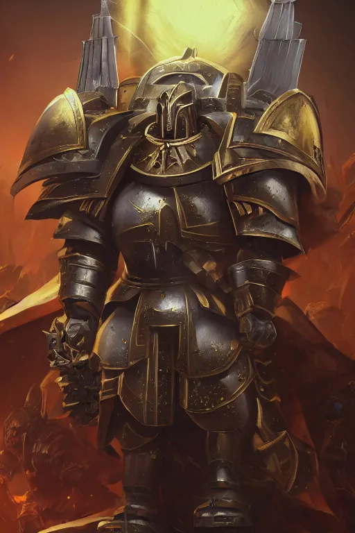 Image similar to armor portrait heros warhammer 4 0 k horus heresy fanart - the primarchs emperor by johannes helgeson animated with vfx concept artist & illustrator global illumination ray tracing hdr fanart arstation zbrush central hardmesh 8 k octane renderer comics stylized