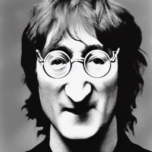 Prompt: A photograph of John Lennon as a sleep paralysis demon at the end of your bed, POV
