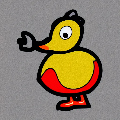 Image similar to anthropomorphic duck with human arms