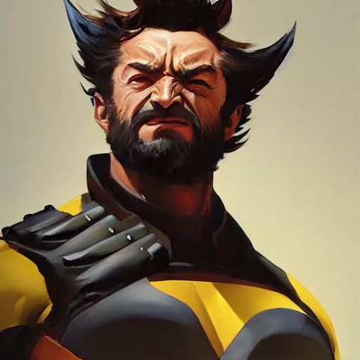 Prompt: Greg Manchess portrait painting of Wolverine as Overwatch character, medium shot, asymmetrical, profile picture, Organic Painting, sunny day, Matte Painting, bold shapes, hard edges, street art, trending on artstation, by Huang Guangjian and Gil Elvgren and Sachin Teng