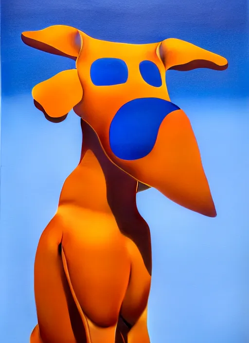 Image similar to greyhound dog statue by shusei nagaoka, kaws, david rudnick, airbrush on canvas, pastell colours, cell shaded, 8 k