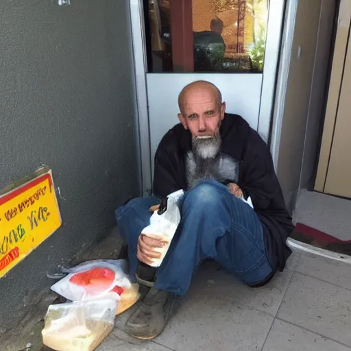 Prompt: i saved a homeless man from hunger and the internet