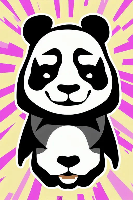 Image similar to Portrait of a panda as a wrestler, sticker, colorful, illustration, highly detailed, simple, smooth and clean vector curves, no jagged lines, vector art, smooth